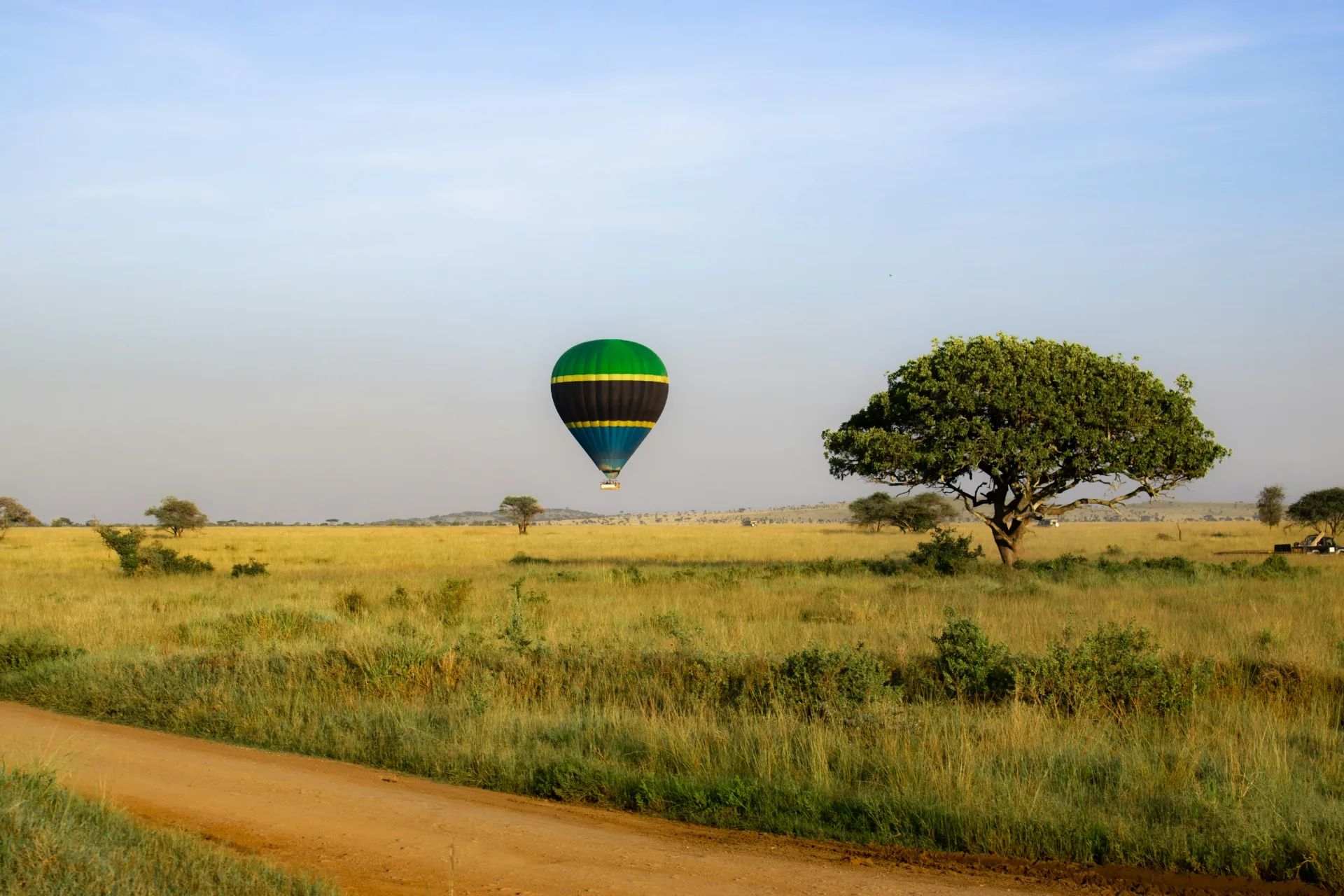 Balloon safari over the Serengeti plains