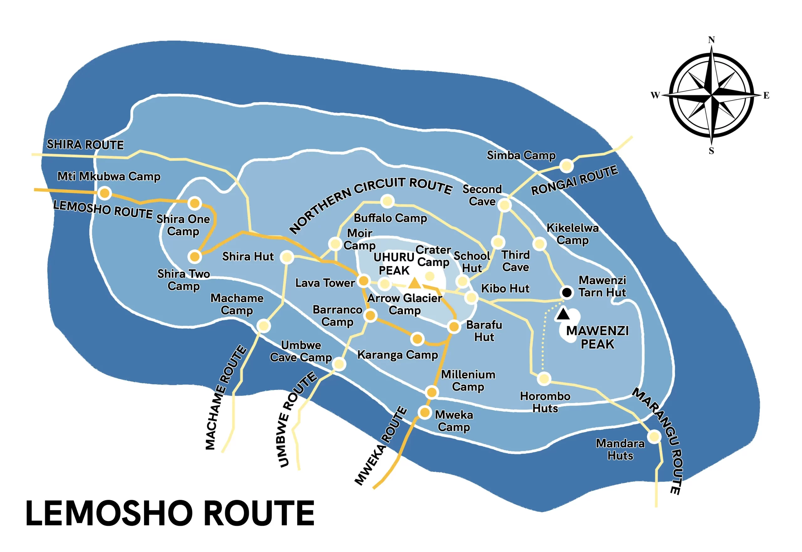 Lemosho-Route-Map