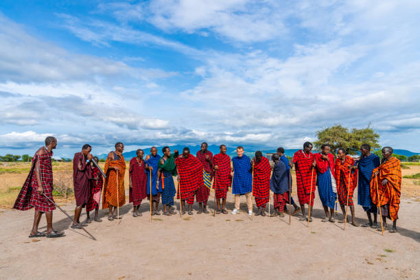 Masai warriors dancing