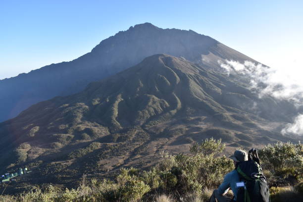 Clouds being swept over Mt. Meru, Tanzania